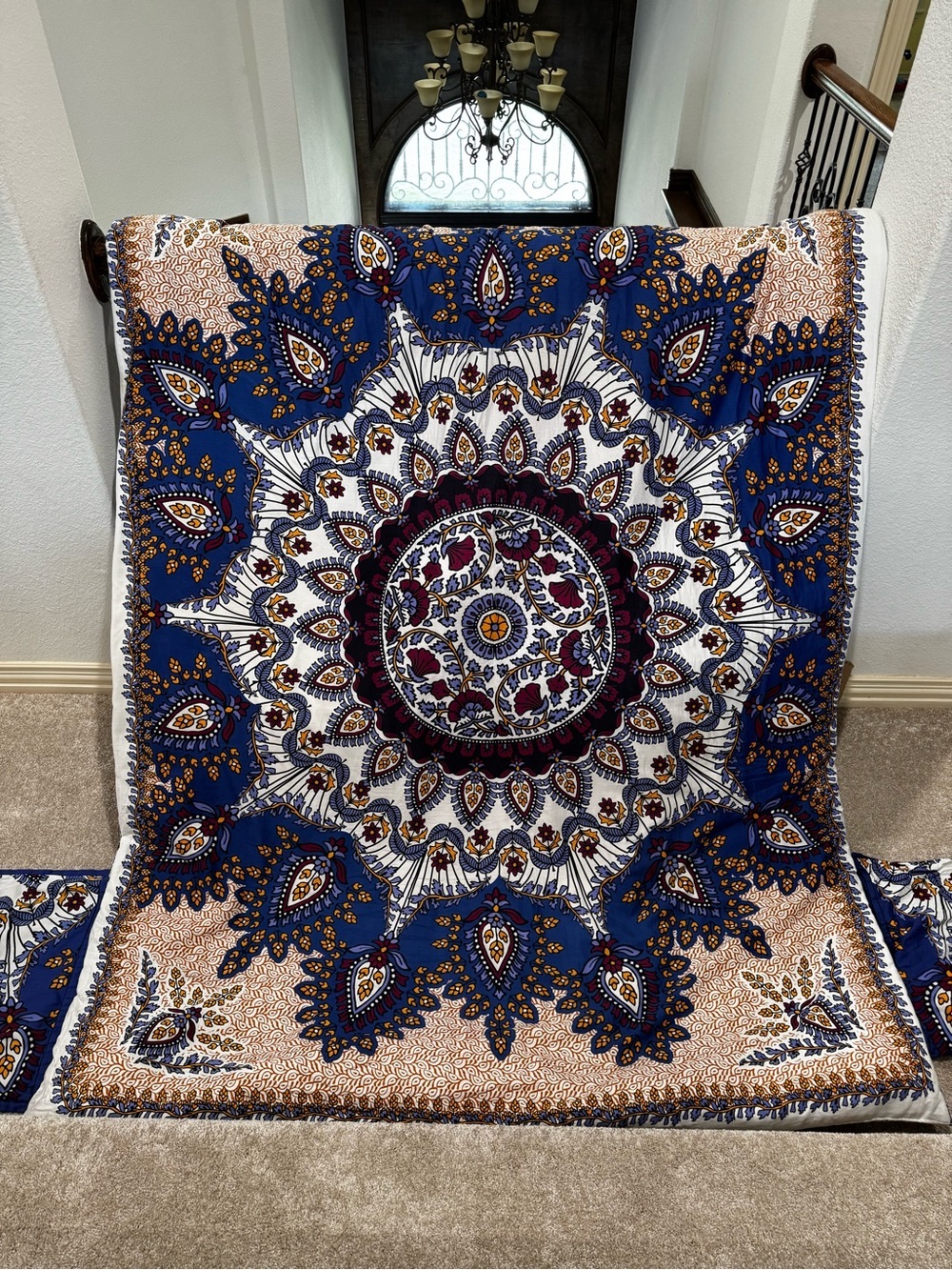 Anthology Bohemian Navy and Cream Mandala Comforter Set - Picture 2 of 10